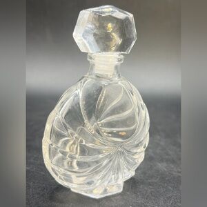 Vintage French Crystal Scent Bottle Cristal Perfume Bottle with Stopper, France
